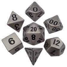 7 Count Dice Metal Set: 16MM Antique Silver