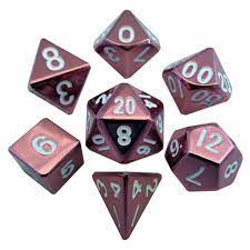 7 Count Dice Metal Set: 16MM Pink | All About Games