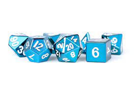 7 Count Dice Metal Set: 16MM Blue