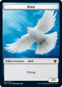 Bird // Dinosaur Cat Double-sided Token [Commander 2020 Tokens] | All About Games