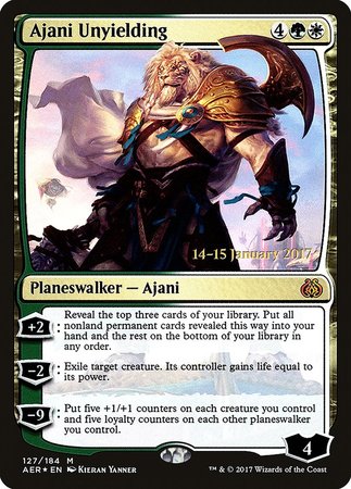 Ajani Unyielding [Aether Revolt Promos] | All About Games