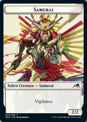 Samurai // Tezzeret, Betrayer of Flesh Emblem Double-sided Token [Kamigawa: Neon Dynasty Tokens]