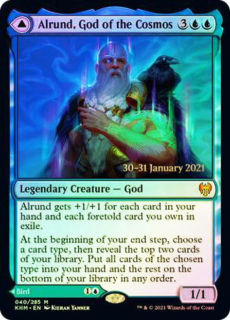 Alrund, God of the Cosmos // Hakka, Whispering Raven  [Kaldheim Prerelease Promos] | All About Games