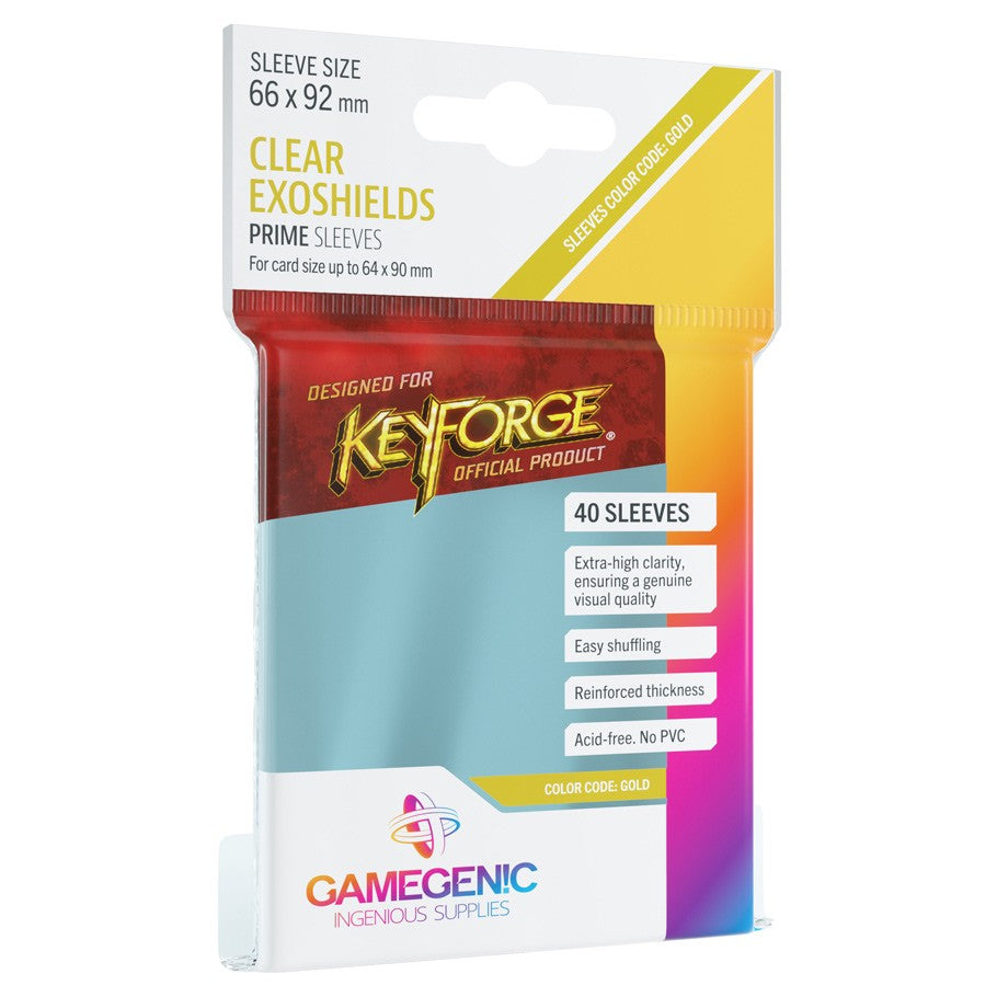 Gamegenic Keyforge 40ct Exoshield Sleeves – Clear