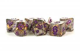 7 Count Dice Acrylic Set: 16MM Royal Blue w/Gold Numbers
