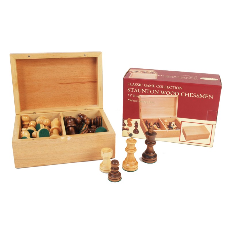 Staunton Wood Chessmen 4" | All About Games