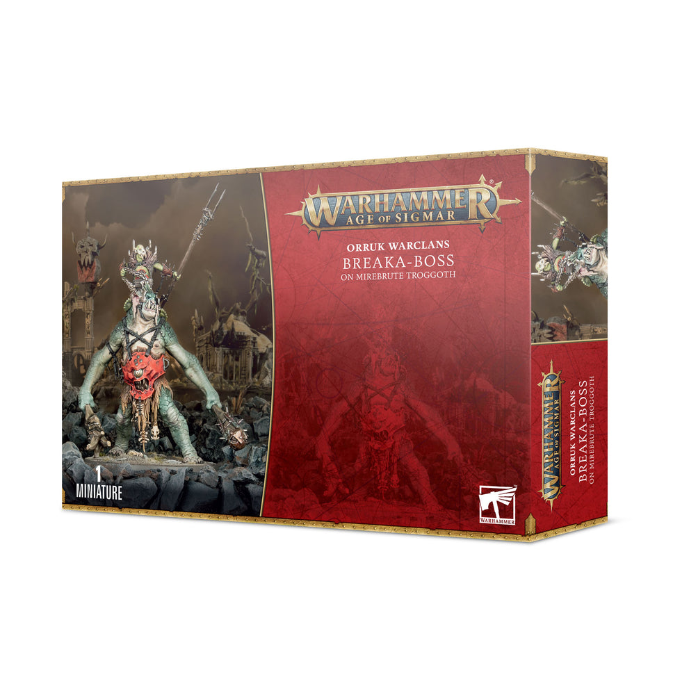 Age of Sigmar Orruk Warclans Breaka-Boss on Mirebrute Troggoth