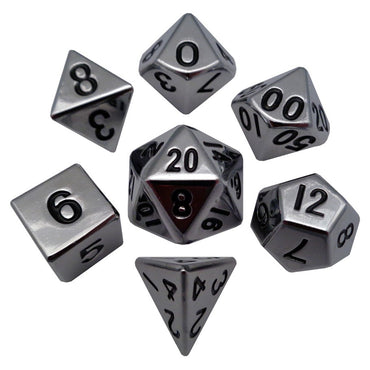 7 Count Dice Metal Set: 16MM Silver
