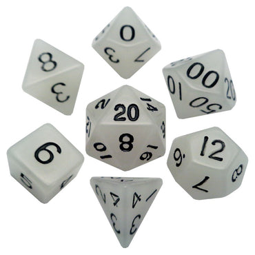 7 Count Dice Acrylic Set: 16MM Glow Clear