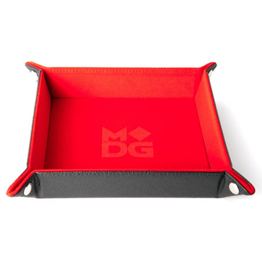 Velvet Dice Tray With Leather Backing: Red