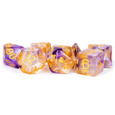 7 Count Dice Acrylic Set: 16MM Unicorn Royal Sunset