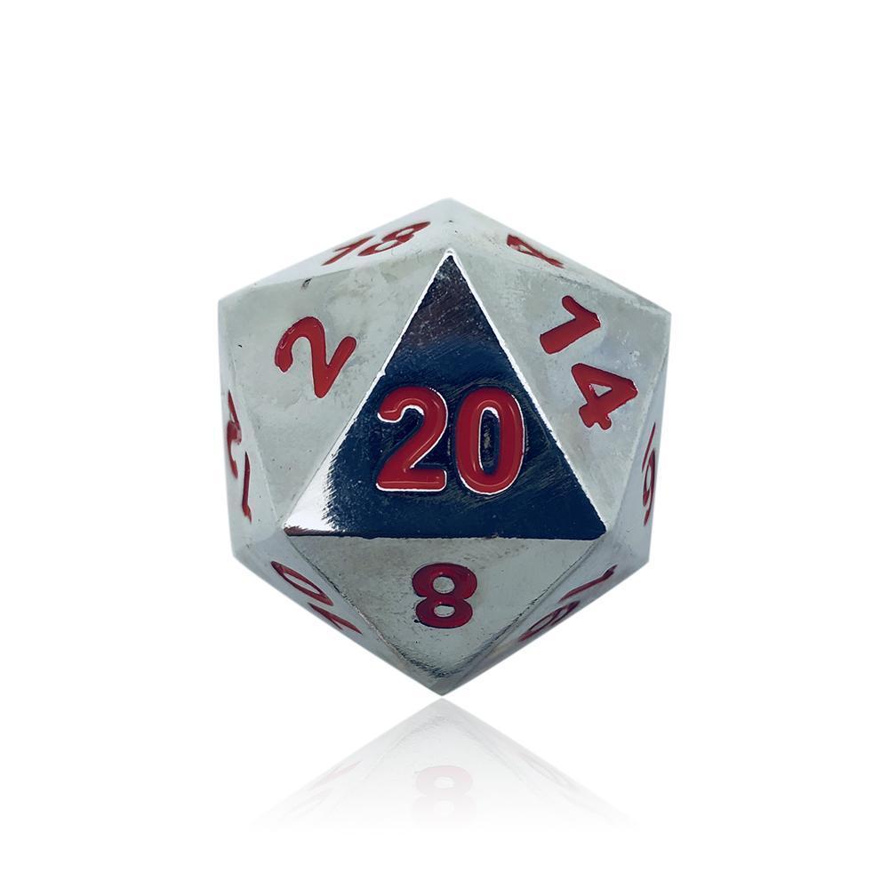 Lycanthrope Silver - Boulder 45MM D20 METAL DICE