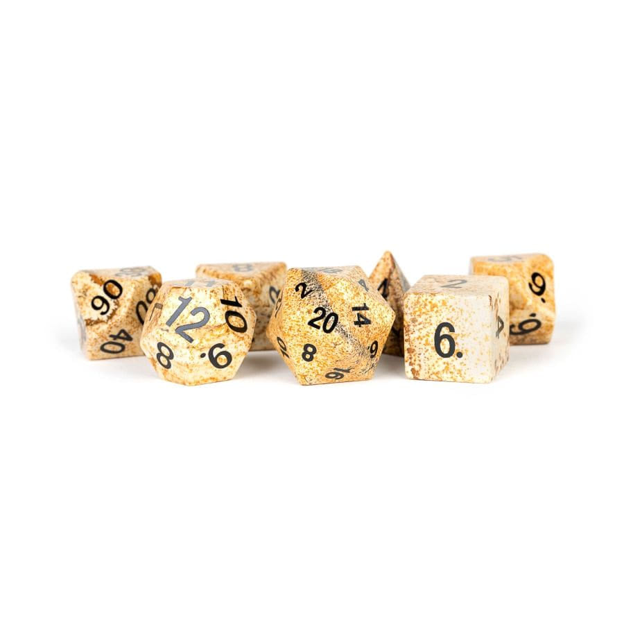 7 COUNT DICE POLY SET: 16MM STONE: JASPER