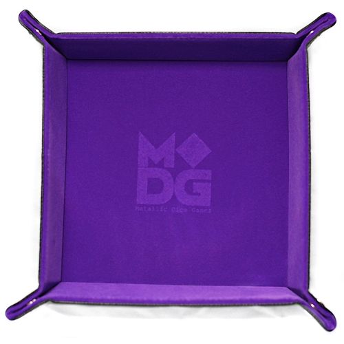 Velvet Dice Tray With Leather Backing: Purple