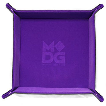 Velvet Dice Tray With Leather Backing: Purple