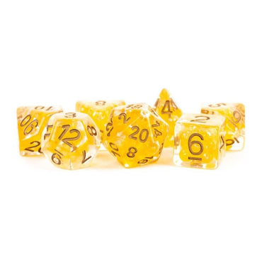 7 COUNT DICE POLY SET: PEARL CITRINE WITH COPPER