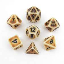 7 Count Dice Acrylic Set: 16MM Ancient Brown