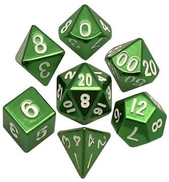 7 Count Dice Metal Set: 16MM Green