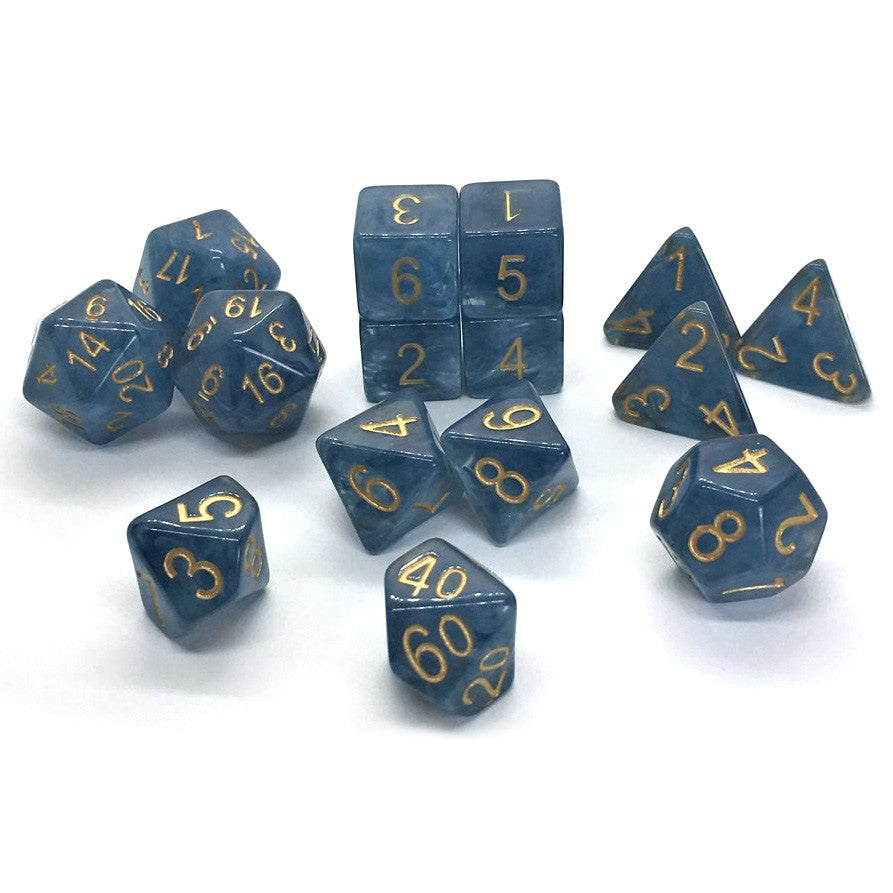 SET OF 15 DICE: Blue Jade Shoes