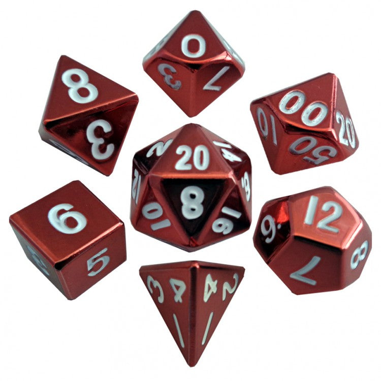 7 Count Dice Metal Set: 16MM Red | All About Games