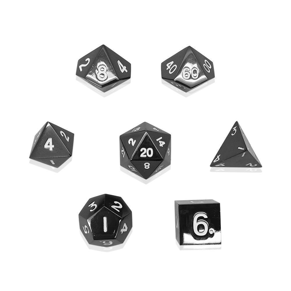 Drow Black Alloy 7 Dice Set | All About Games