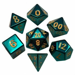 7 Count Dice Metal Set: 16MM Turquoise