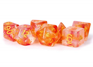 7 Count Dice Acrylic Set: 16MM Unicorn Mystic Embers