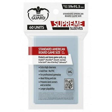 Supreme Sleeves For Board Game Cards "Standard American Size "(60)