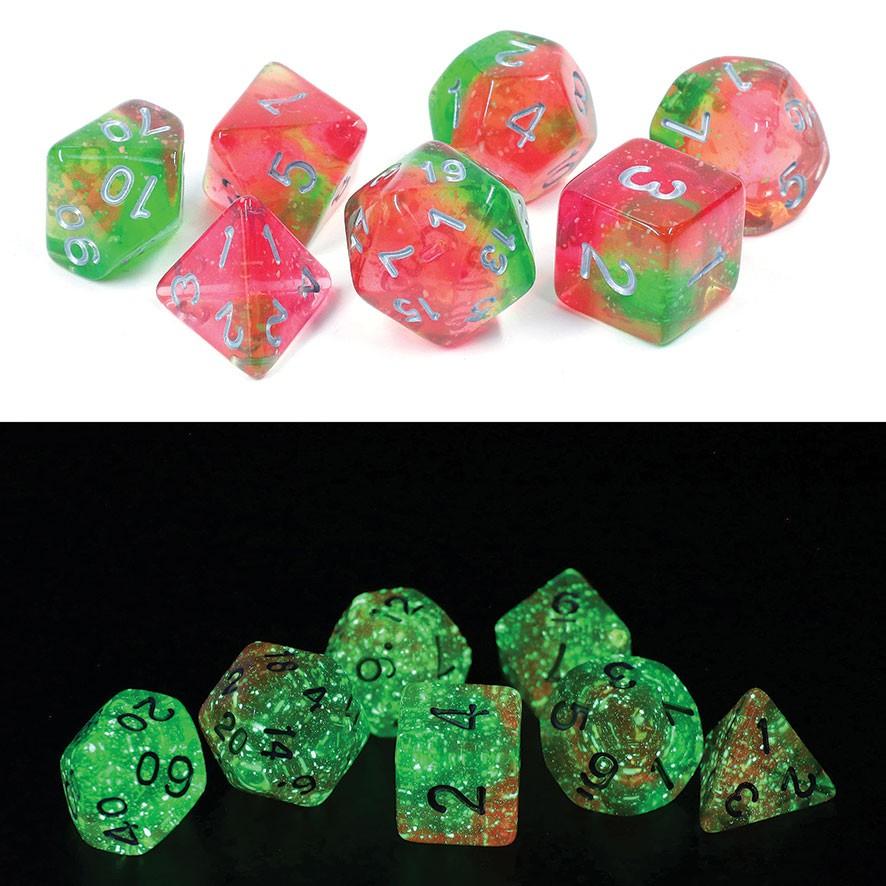 RPG Dice 7-Set Lotus Glowworm | All About Games