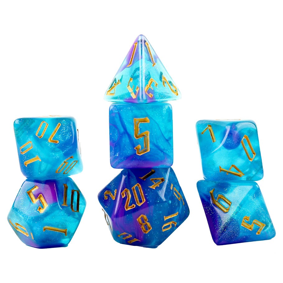 RPG Dice 7-Set Cerulean Nebula