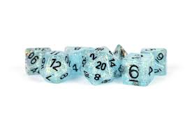 7 Count Dice Acrylic Set: 16MMG Flash Dice: BLUE