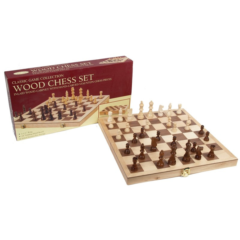 18" Wooden Chess Set | All About Games