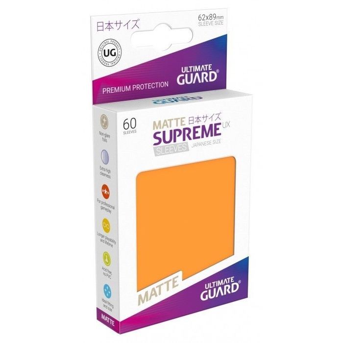 Supreme UX Japanese Size Card Sleeves - Matte Orange (60) | All About Games