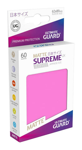 Supreme UX Japanese Size Card Sleeves - Matte Pink (60)